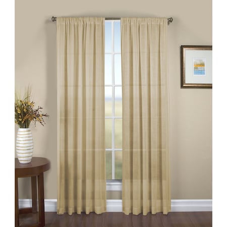 Grasscloth Lined Rod Pocket Tie-Up Curtain Panel